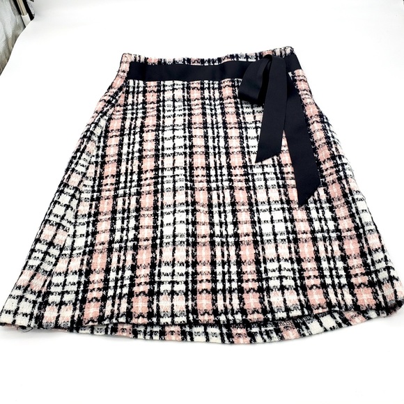 Geri C New York Skirt With Ribbon Bow Detail Size Small Plaid - Picture 2 of 5